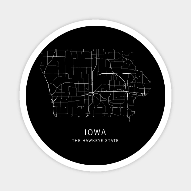 Iowa State Road Map Magnet by ClarkStreetPress